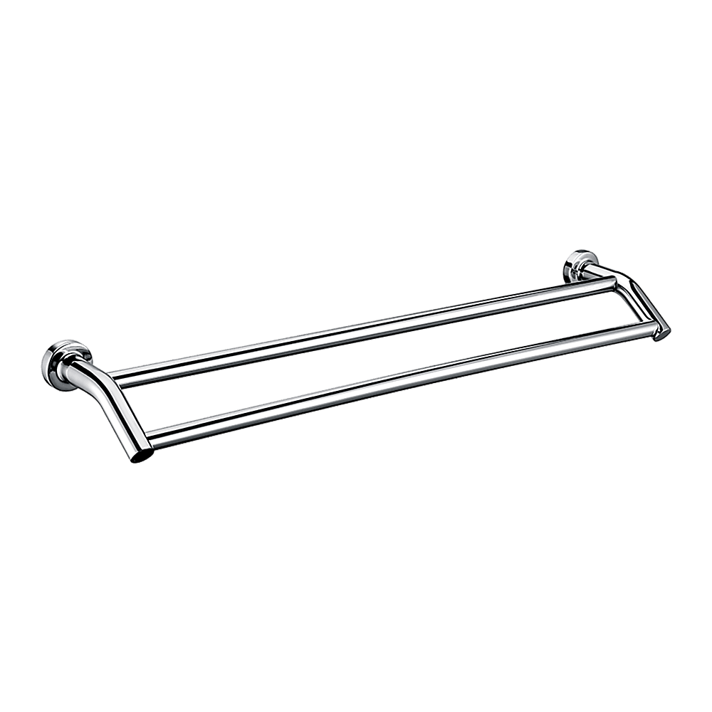 Double Classic Chrome Towel Bar Rail Bathroom