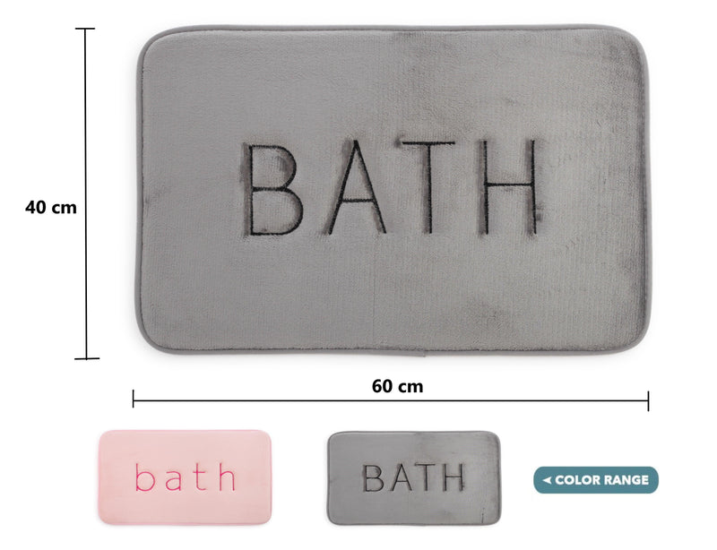Extra Thick Memory Foam & Super Comfort Bath Rug Mat for Bathroom (60 x 40 cm, Grey) - John Cootes