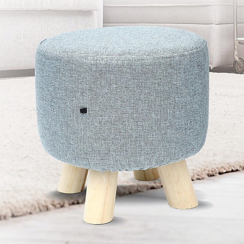 Fabric Ottoman Foot Stool Rest Pouffe Footstool Wood Storage Padded Seat - John Cootes