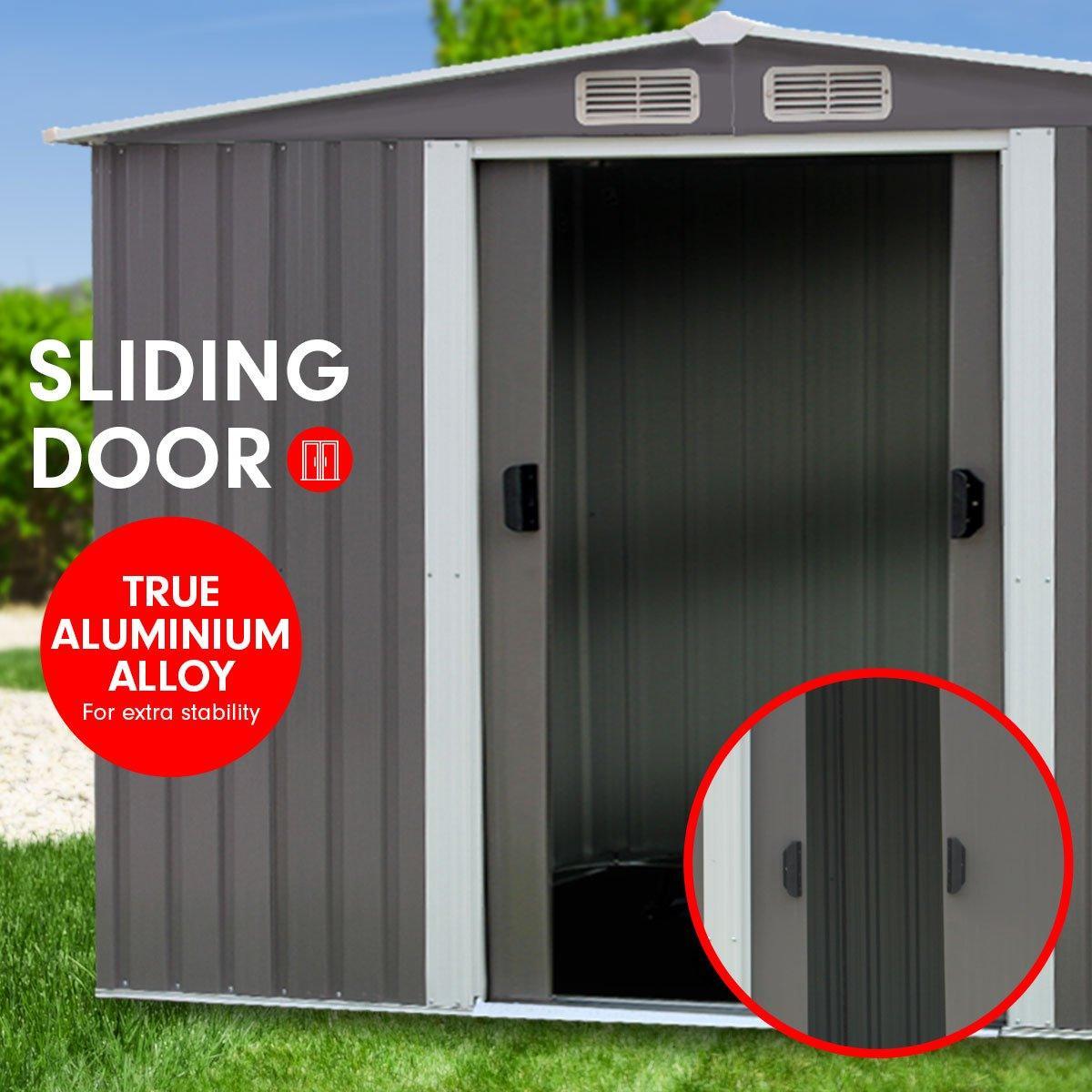 Garden Shed Spire Roof 6ft x 8ft Outdoor Storage Shelter - Grey - John Cootes