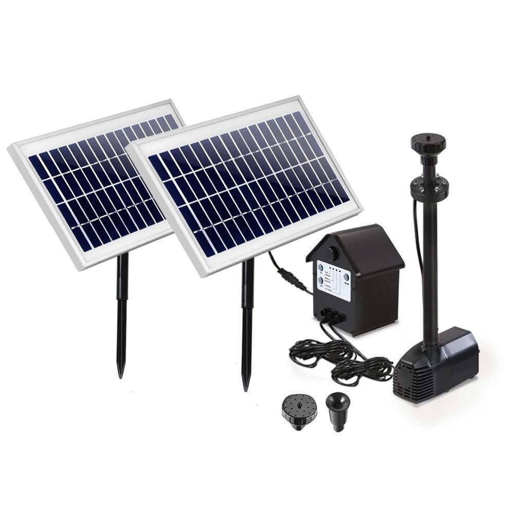 Gardeon 110W LED Lights Solar Fountain with Battery Outdoor Fountains Submersible Water Pump - John Cootes