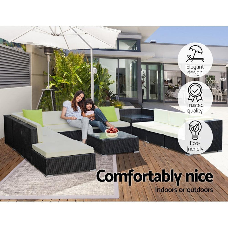 Gardeon 12PC Sofa Set with Storage Cover Outdoor Furniture Wicker - John Cootes
