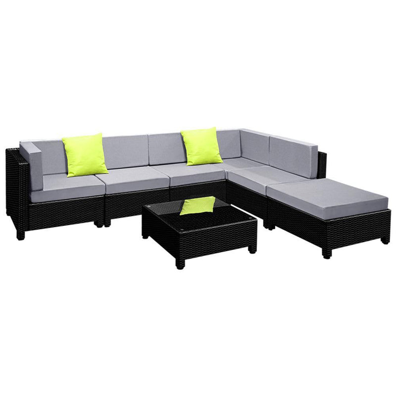 Gardeon 7PC Sofa Set Outdoor Furniture Lounge Setting Wicker Couches Garden Patio Pool - John Cootes