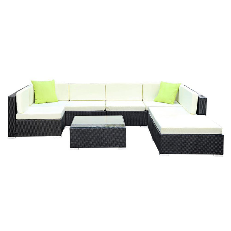 Gardeon 8PC Sofa Set with Storage Cover Outdoor Furniture Wicker - John Cootes