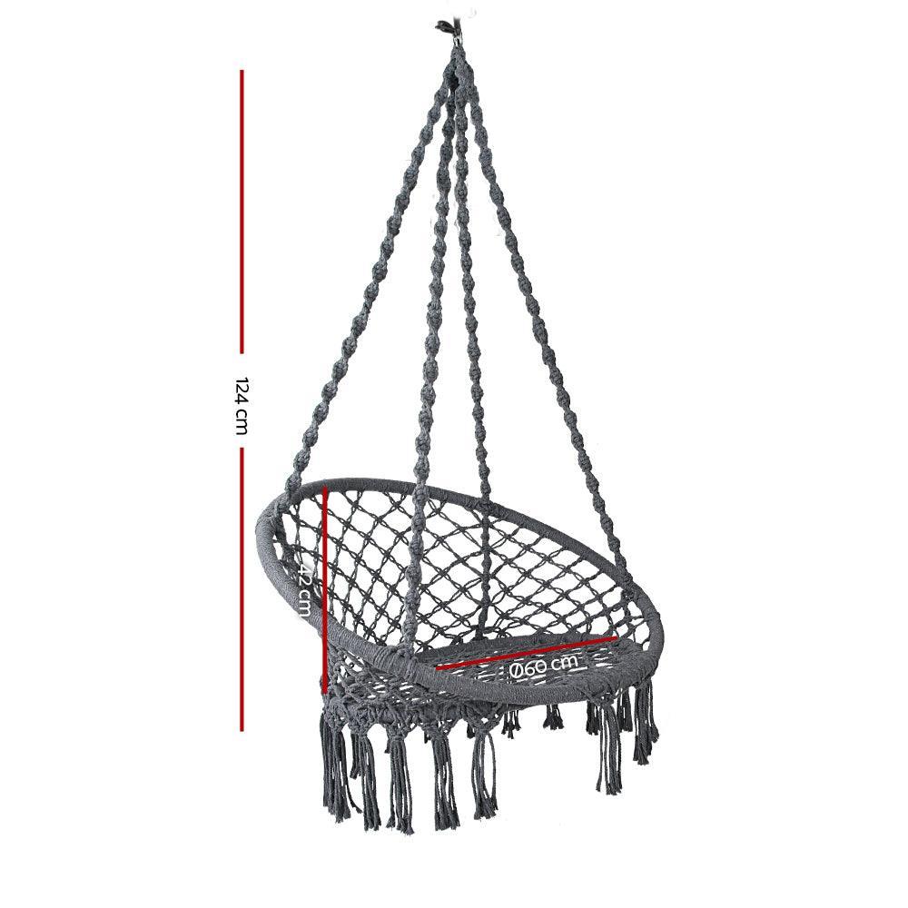 Gardeon Hammock Swing Chair - Grey - John Cootes