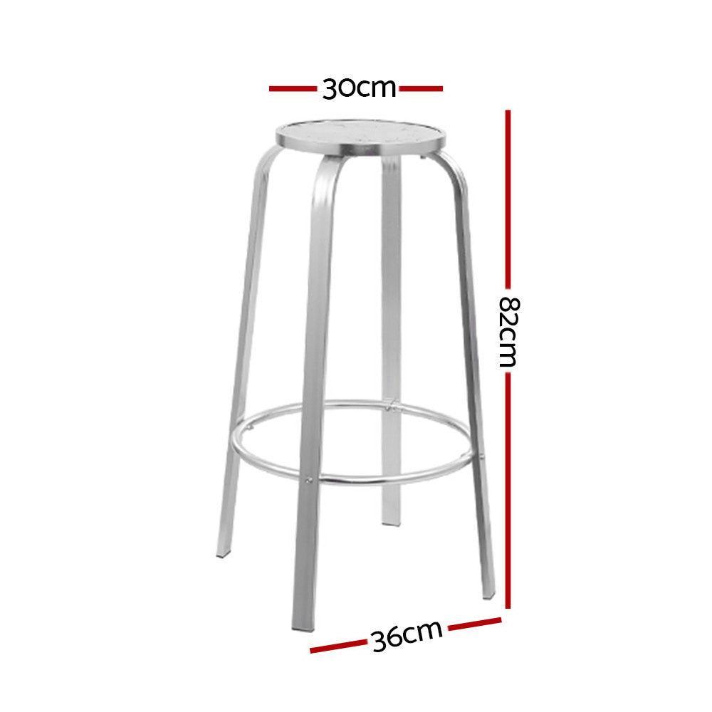 Gardeon Outdoor Bar Stools Patio Furniture Indoor Bistro Kitchen Aluminum x2 - John Cootes