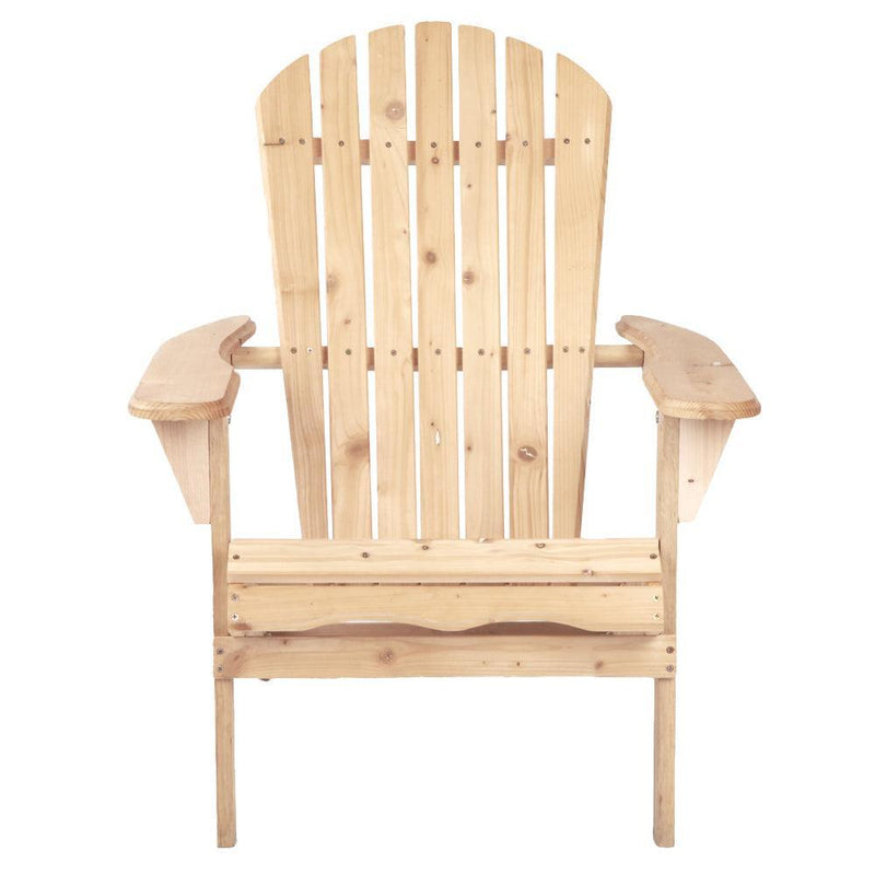 Gardeon Patio Furniture Outdoor Chairs Beach Chair Wooden Adirondack Garden Lounge 2PC - John Cootes