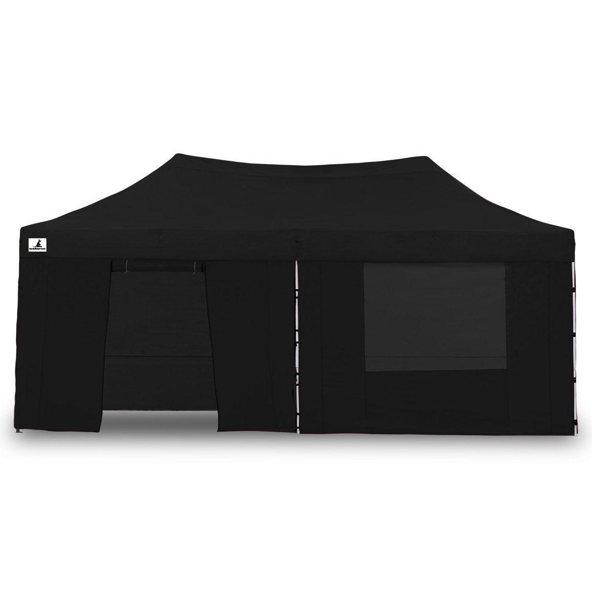 Gazebo Tent Marquee 3x6m PopUp Outdoor Wallaroo Black - John Cootes