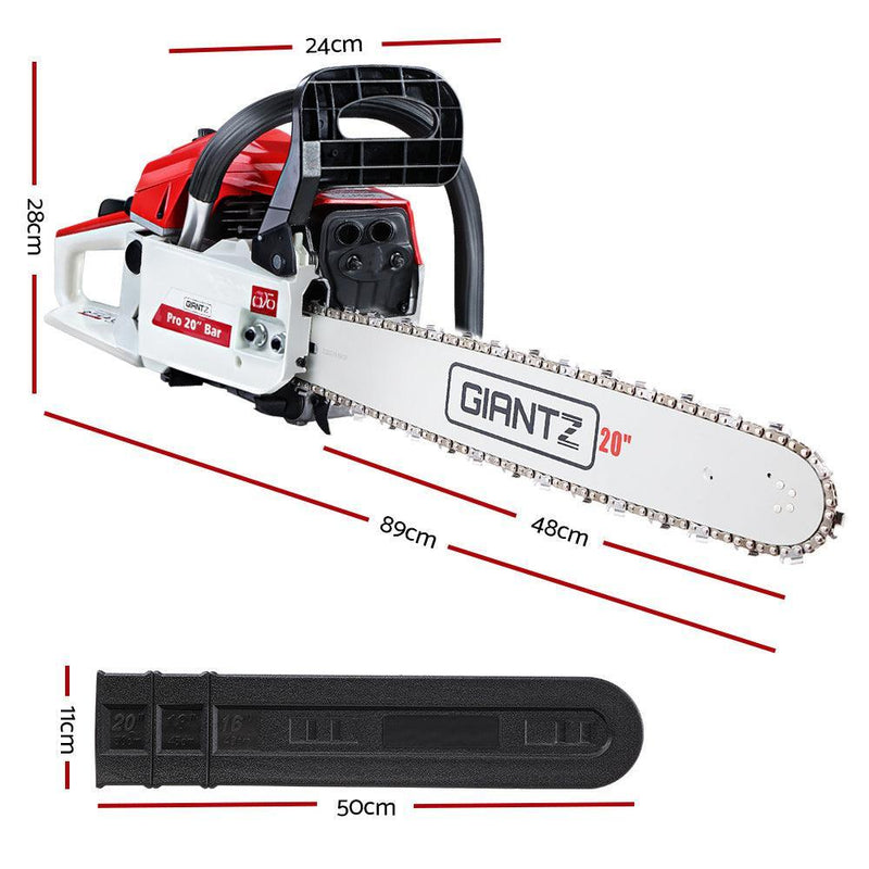 GIANTZ 52CC Petrol Commercial Chainsaw Chain Saw Bar E-Start Pruning - John Cootes