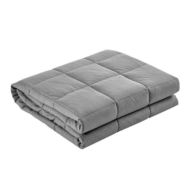 Giselle Bedding 7KG Microfibre Weighted Gravity Blanket Relaxing Calming Adult Light Grey - John Cootes