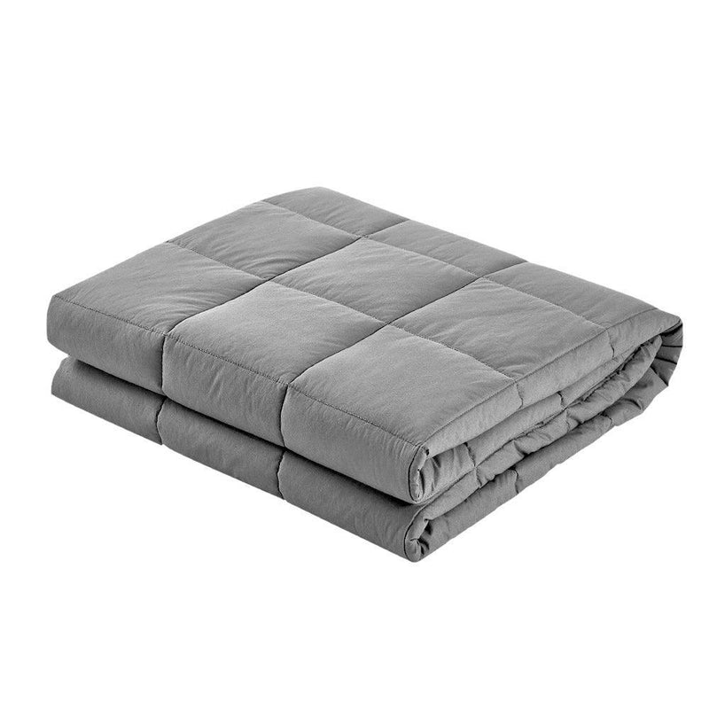 Giselle Bedding 7KG Microfibre Weighted Gravity Blanket Relaxing Calming Adult Light Grey - John Cootes
