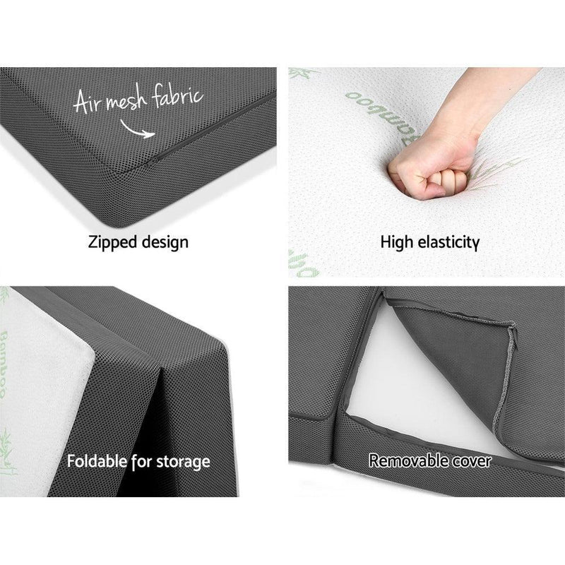 Giselle Bedding Folding Foam Portable Mattress Bamboo Fabric - John Cootes