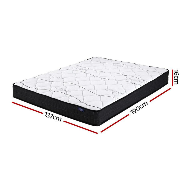 Giselle Bedding Glay Bonnell Spring Mattress 16cm Thick Double - John Cootes