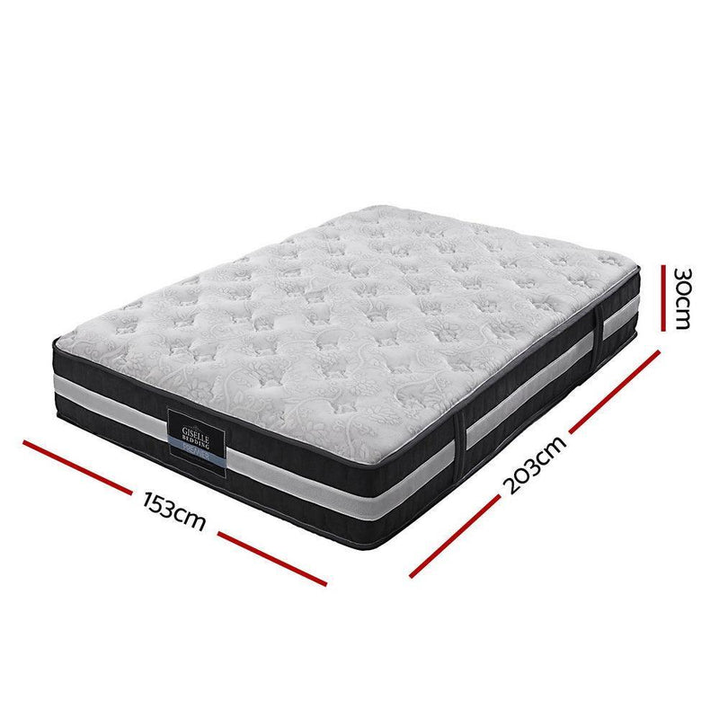 Giselle Bedding Lotus Tight Top Pocket Spring Mattress 30cm Thick - Queen - John Cootes