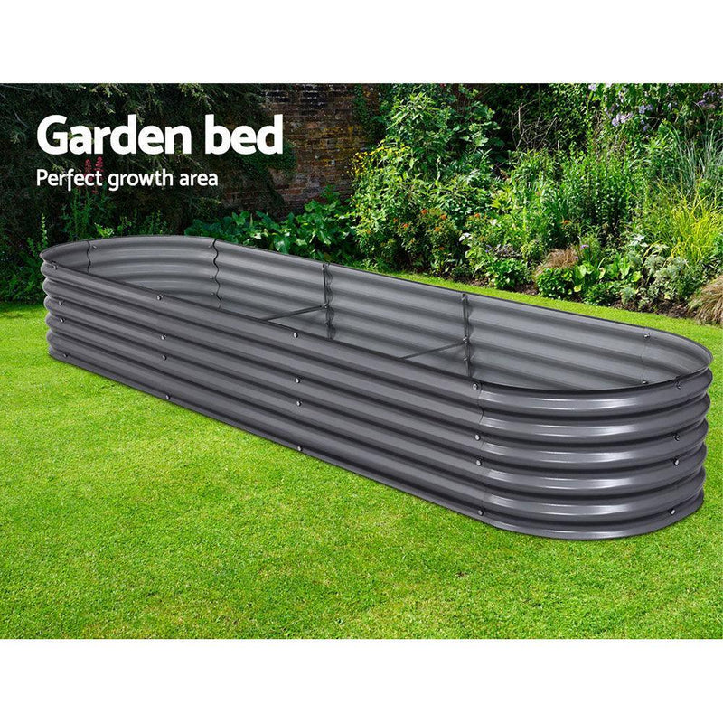 Greenfingers 320X80X42CM Galvanised Raised Garden Bed Steel Instant Planter - John Cootes