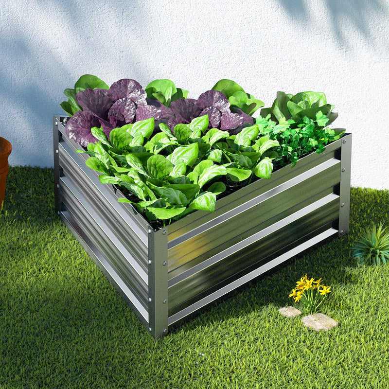 Greenfingers Garden Bed Galvanised Steel Raised Planter Vegetable 86x86x30cm - John Cootes