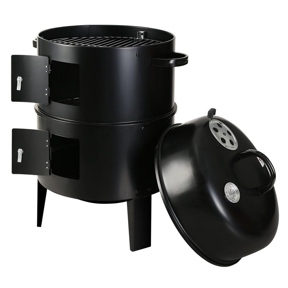 Grillz 3-in-1 Charcoal BBQ Smoker - Black - John Cootes