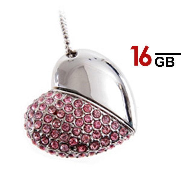 Heart Shape USB Pen Drive 16GB (Pink) - John Cootes