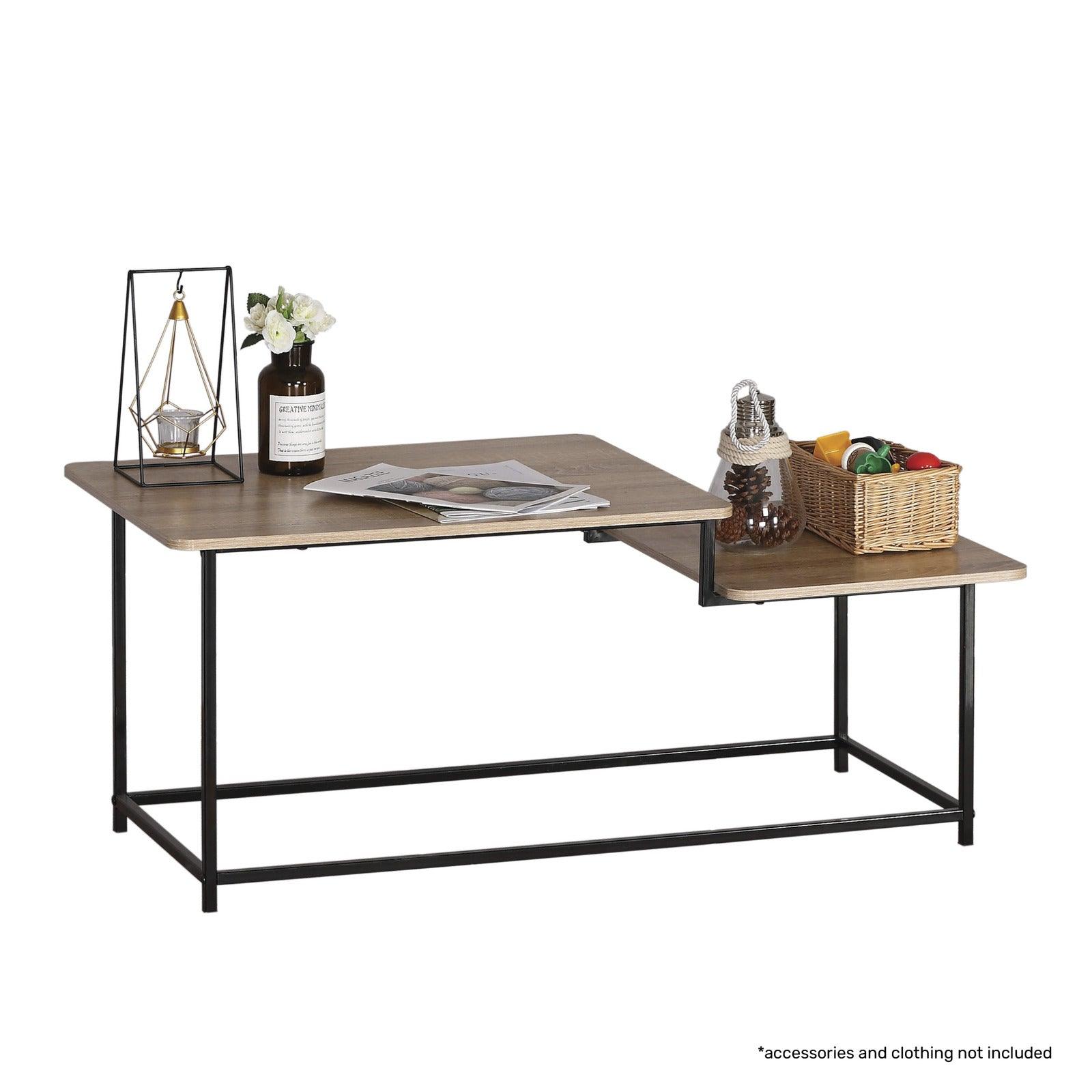 Home Master Coffee Table 2 Tier Split Level Stylish Modern Design 1.09