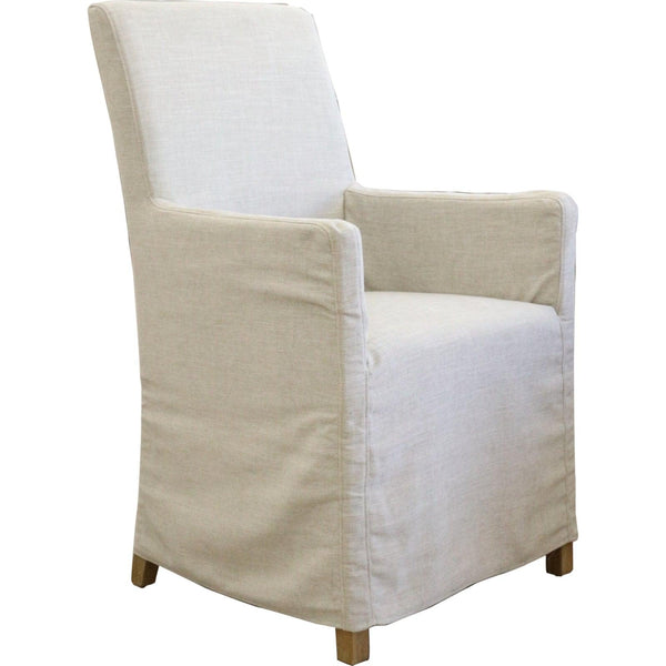 Ixora Dining Chair Set of 10 Fabric Slipcover French Provincial Carver Timber - John Cootes