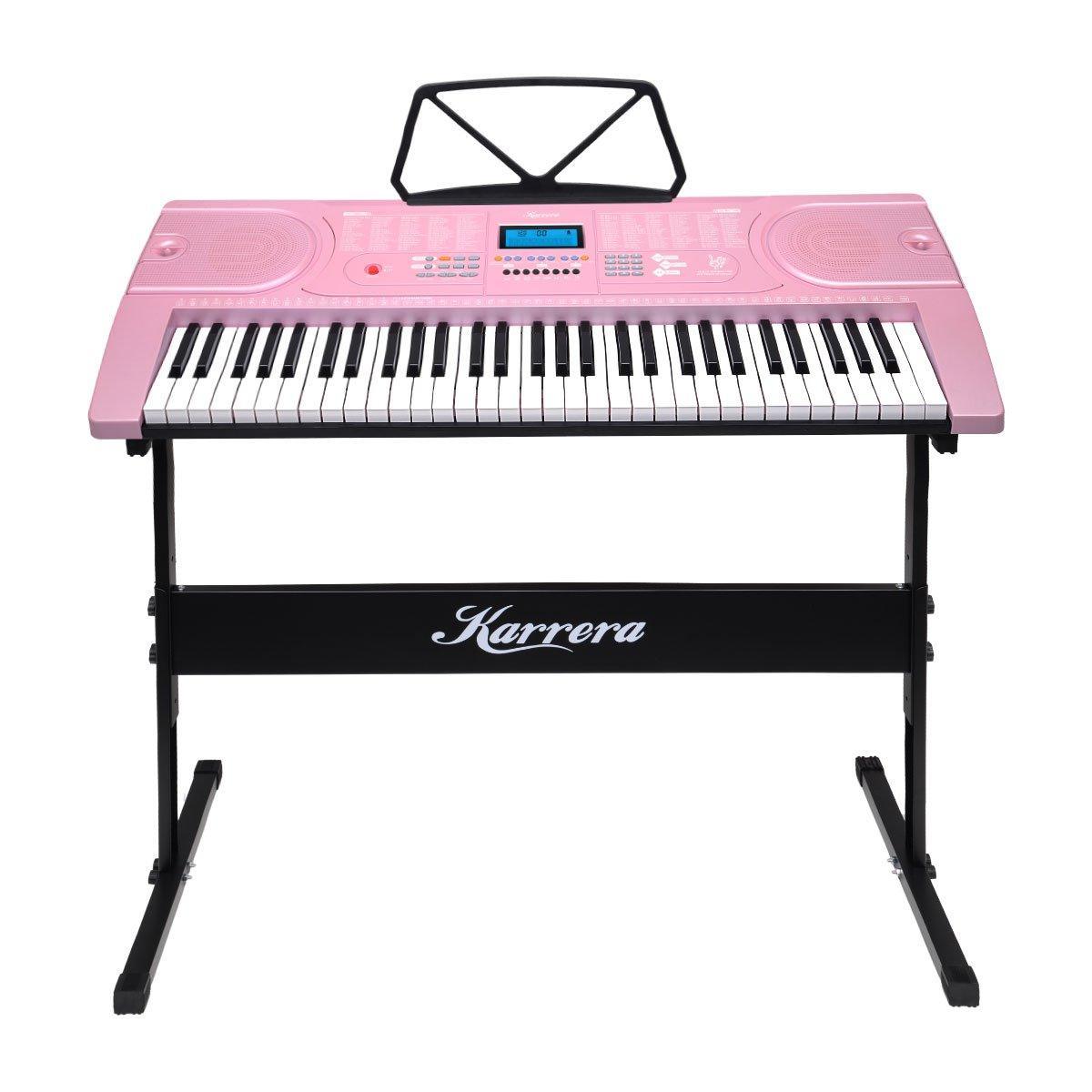 Alpha 61 Key Lighted Electronic Keyboard In Pink