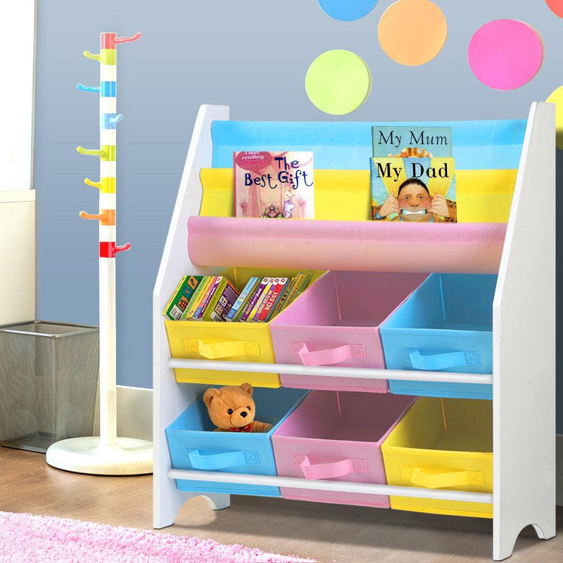 Keezi Kids Bookcase Childrens Bookshelf Toy Storage Organizer 2 Tiers Shelves - John Cootes