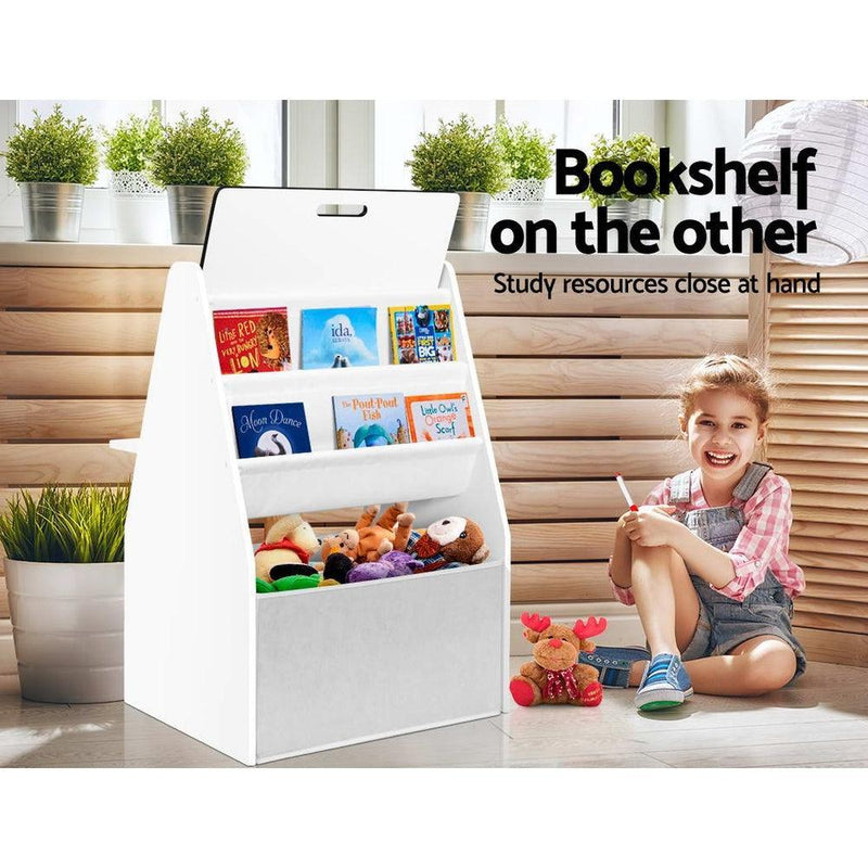Keezi Kids Bookshelfs Child Bookcases Kids Easel Whiteboard Magazine Rack Desk - John Cootes