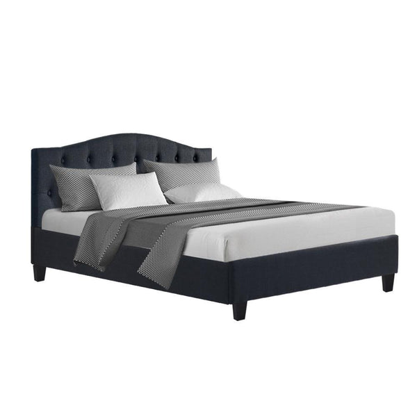 Lars Bed Frame Fabric - Charcoal Double - John Cootes