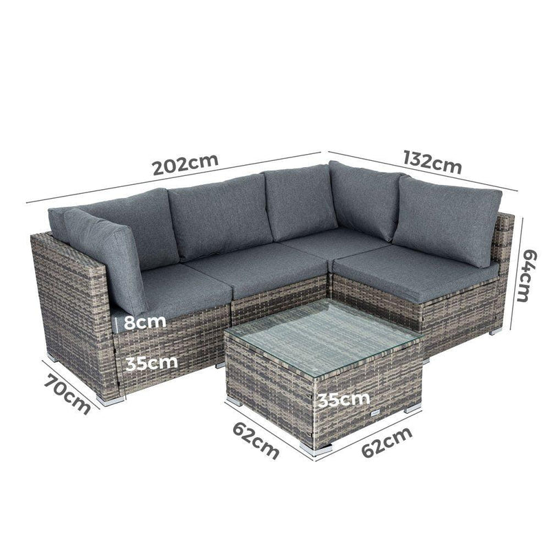 Outdoor Modular Lounge Sofa Bondi -Grey - John Cootes