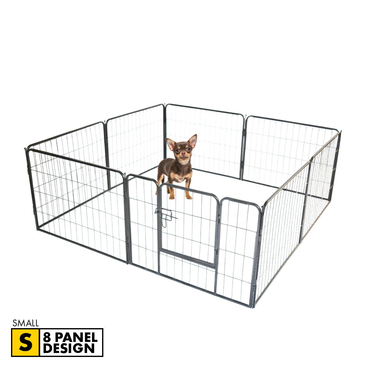Pet Basic 8 Panel Pet Playpen Exercise Enclosure Cage Puppy Dog 80cm x 60cm - John Cootes