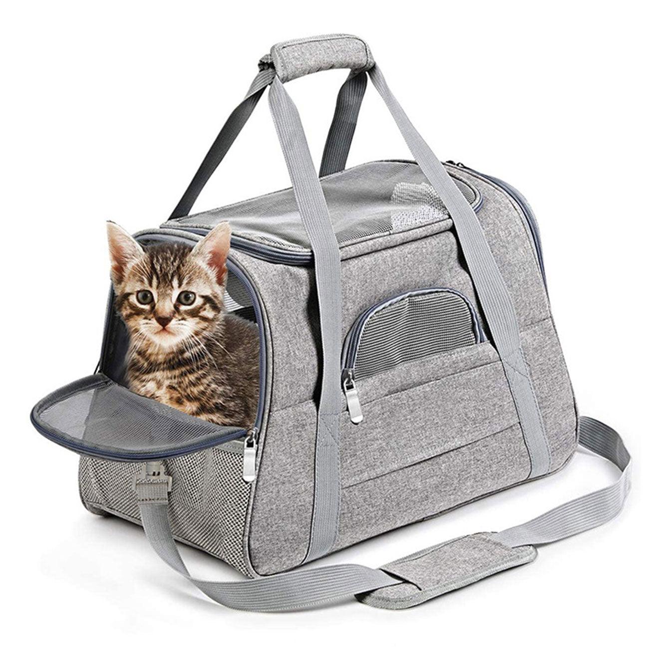 Pet Carrier Bag Travel Bag for Cats and Small Dogs Cozy Bed, Shoulder Strap - John Cootes