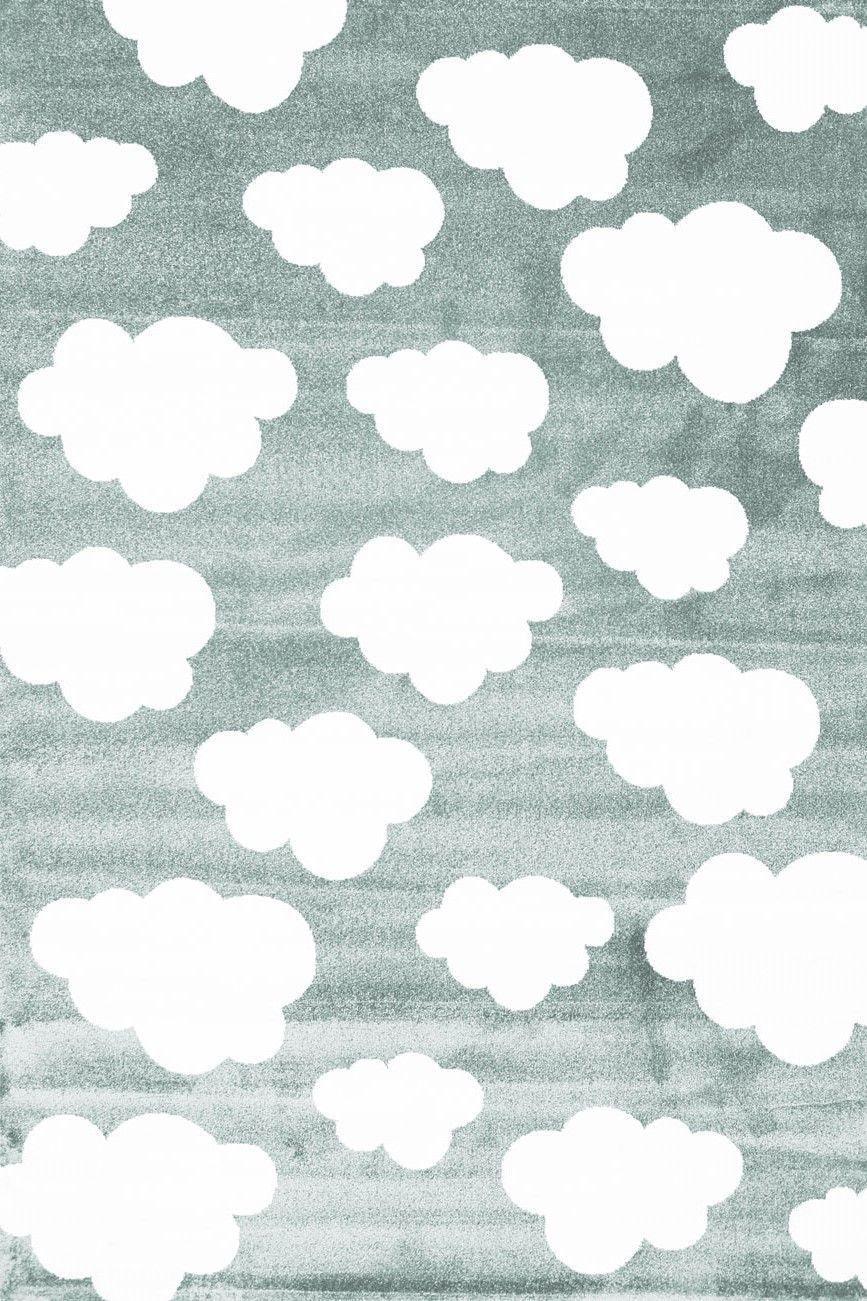 Piccolo Aqua White Cloud Kids Rug 160x230cm - John Cootes