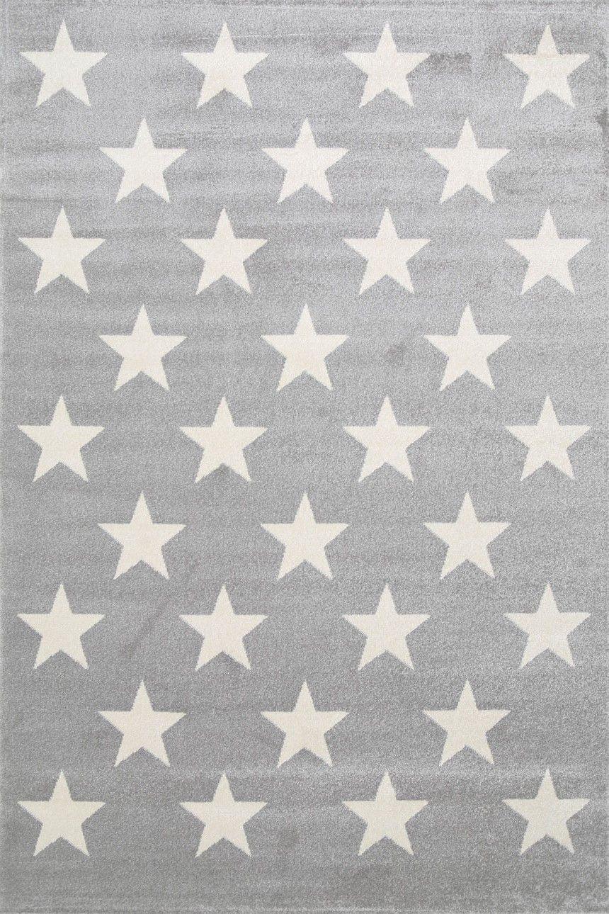 Piccolo Charcoal and White Stars Kids Rug 160x230cm - John Cootes