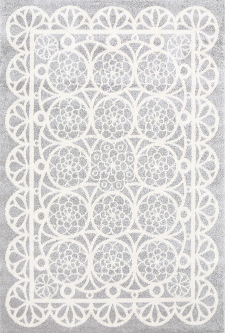 Piccolo Grey and White Doily Kids Rug 120x170cm - John Cootes