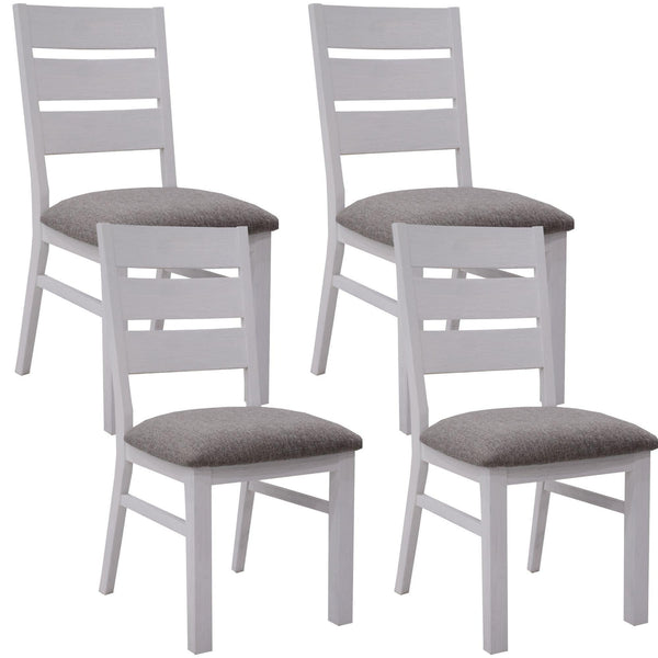 Plumeria Dining Chair Set of 4 Solid Acacia Wood Dining Furniture - White Brush - John Cootes