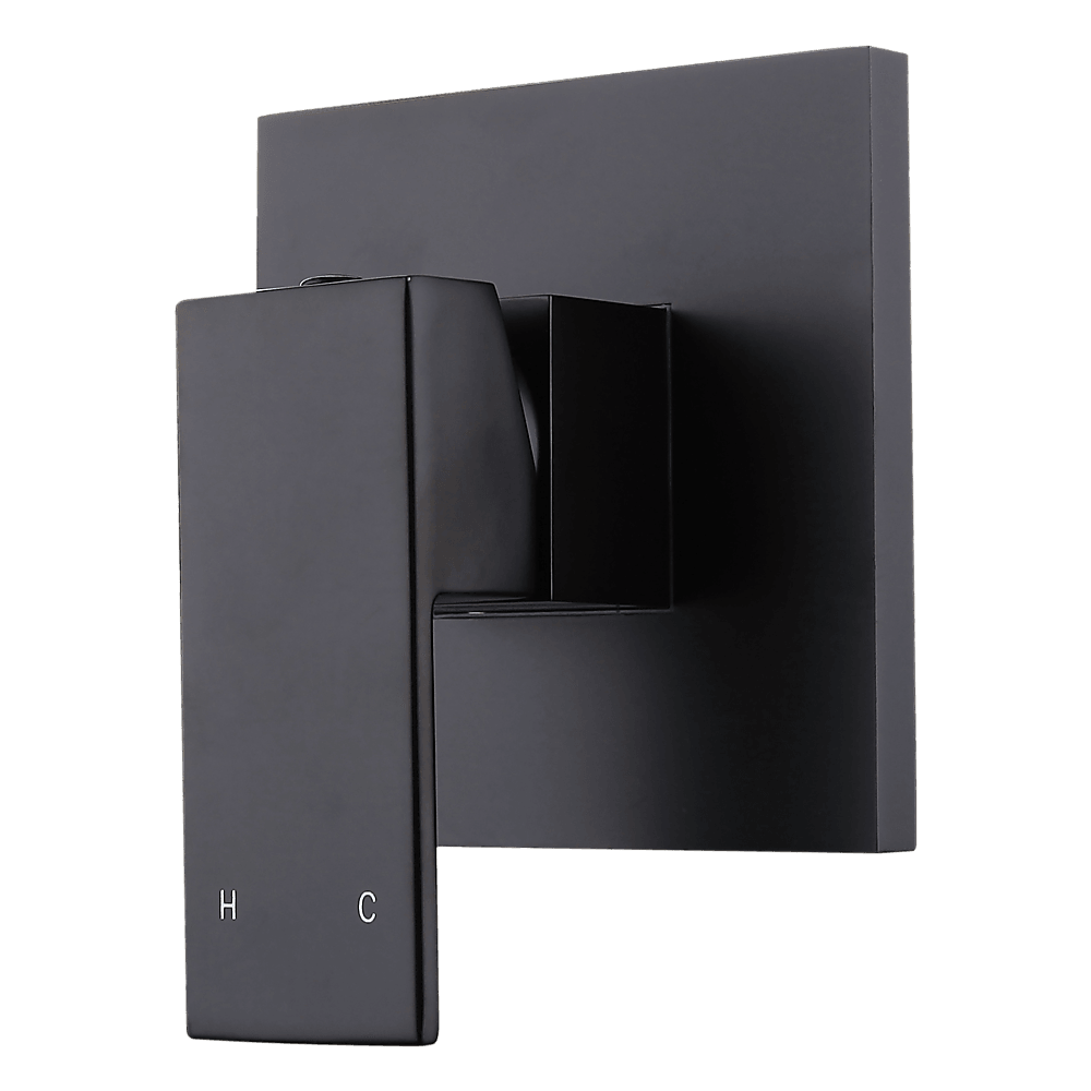 Polished Black Bathroom Shower Wall Mixer w/ WaterMark - John Cootes