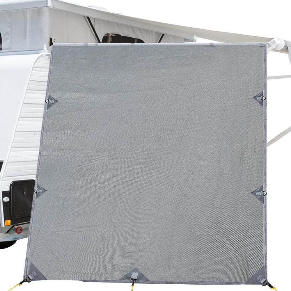 Pop Top Caravan Privacy Screen 2.1 x 1.8M Sun Shade End Wall Roll Out Awning - John Cootes
