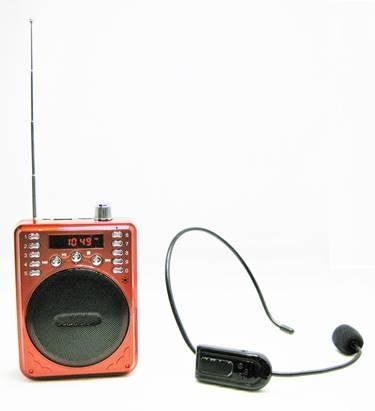 Portable Bluetooth Voice Amplifier Includes Wireless FM Headset & Wired Headset (Red) - John Cootes