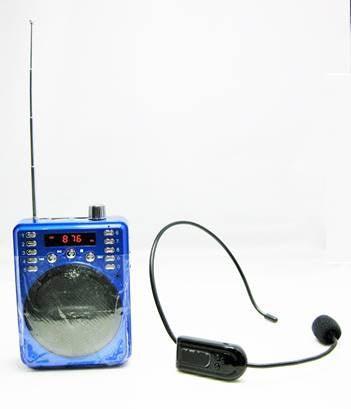 Portable Non-Bluetooth Voice Amplifier Includes Wireless FM Headset & Wired Headset (Blue) - John Cootes