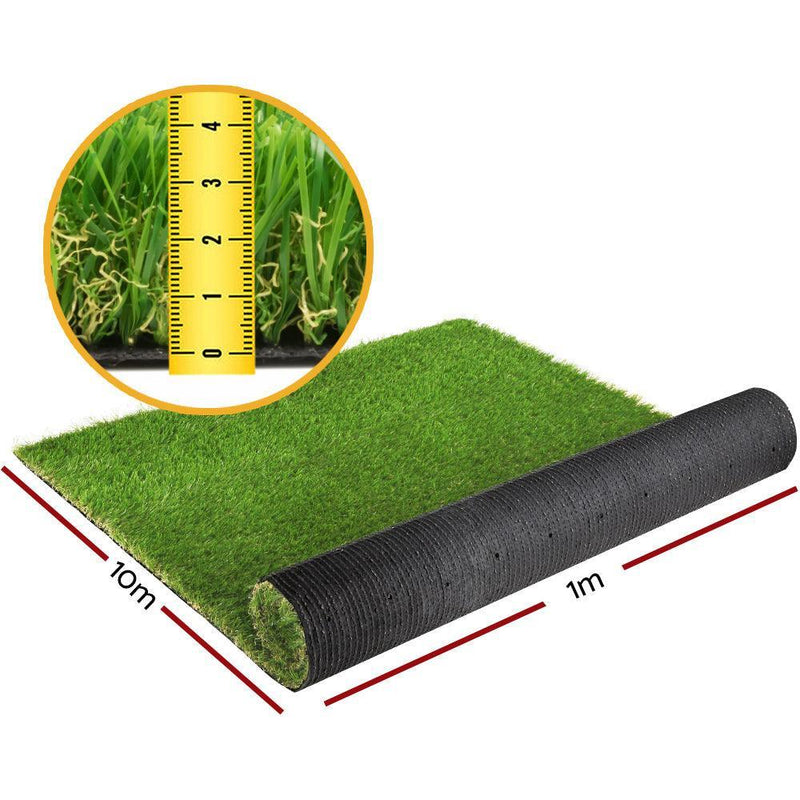 Primeturf Artificial Grass 40mm 1mx10m 10sqm Synthetic Fake Turf Plants Plastic Lawn 4-coloured - John Cootes