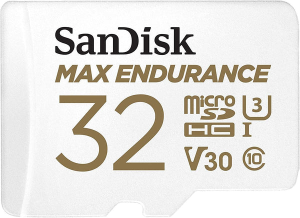 Sandisk Max Endurance Microsdhc Card SQQVR 32G (15 000 HRS) UHS-I C10 U3 V30 100MB/S R 40MB/S W SD Adaptor SDSQQVR-032G-GN6IA - John Cootes