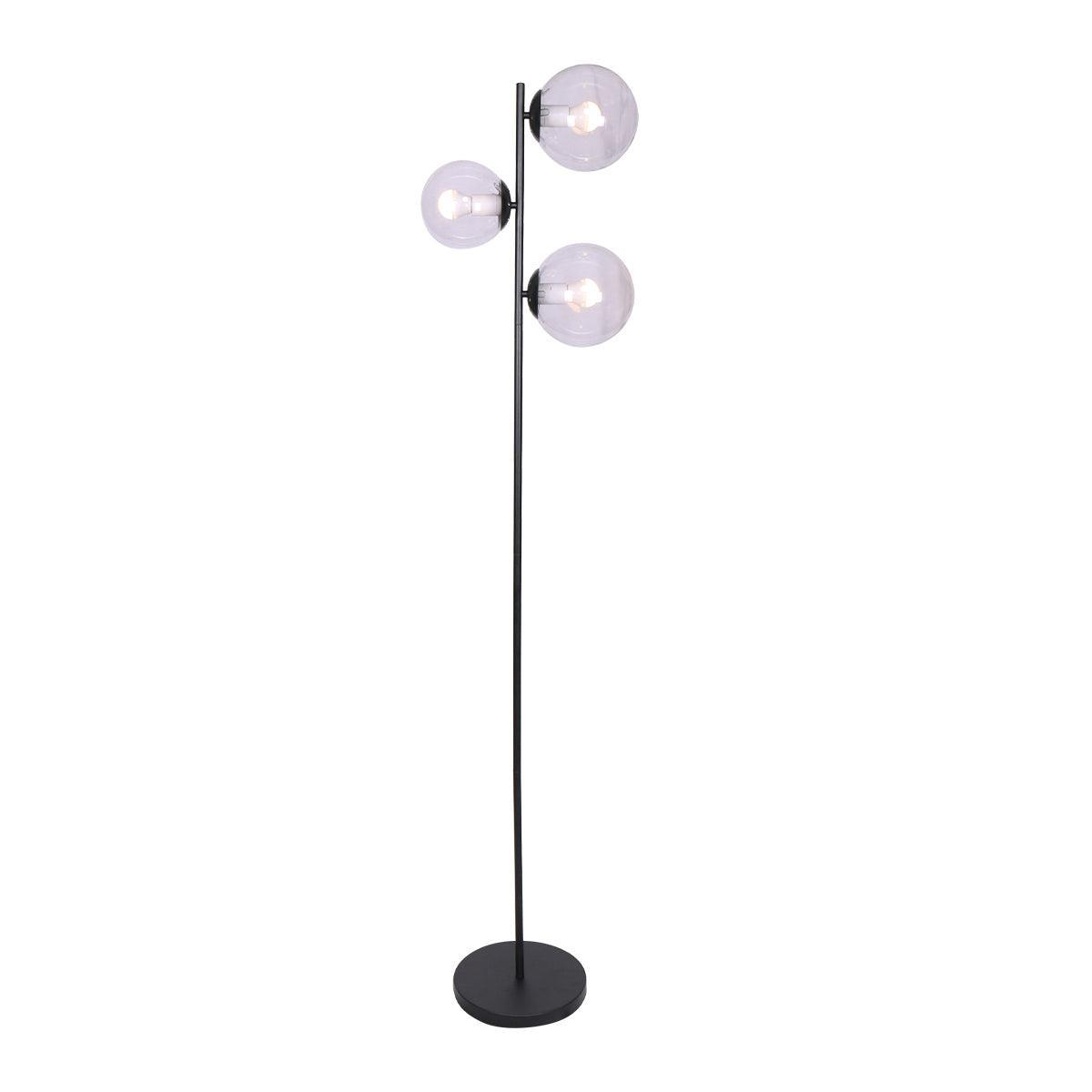 Sarantino 3-Light Black Metal Floor Lamp - John Cootes