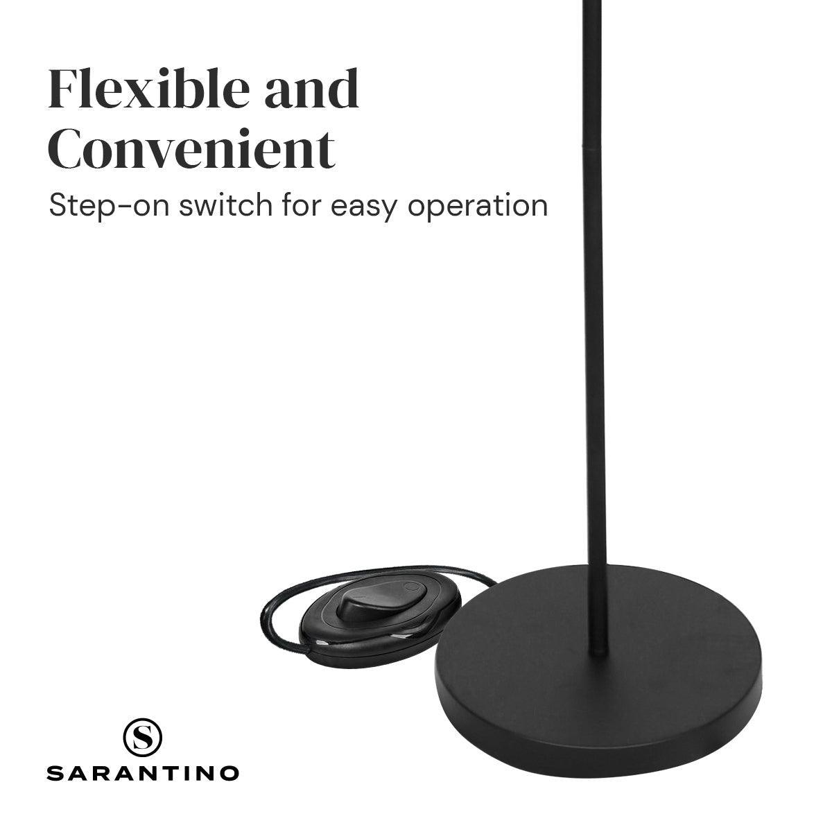 Sarantino 3-Light Black Metal Floor Lamp - John Cootes