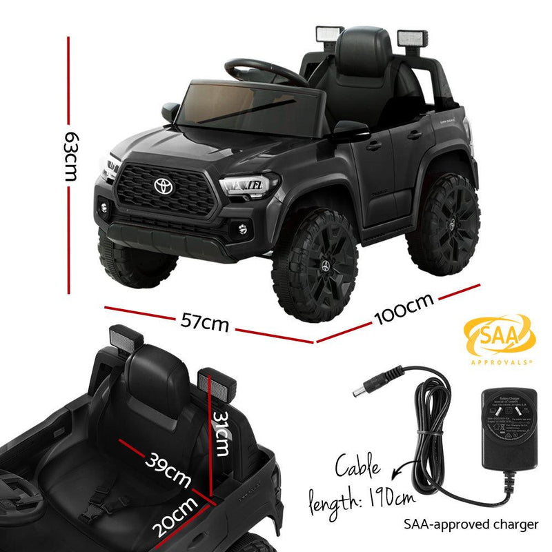 Toyota Ride On Car Kids Electric Toy Cars Tacoma Off Road Jeep 12V Battery Black - John Cootes