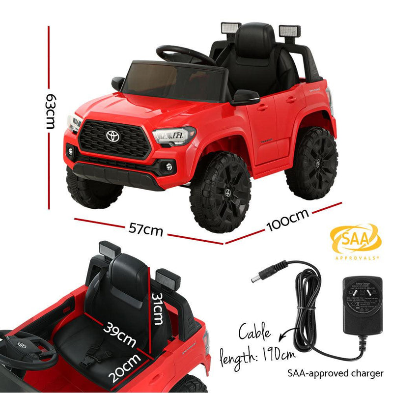 Toyota Ride On Car Kids Electric Toy Cars Tacoma Off Road Jeep 12V Battery Red - John Cootes