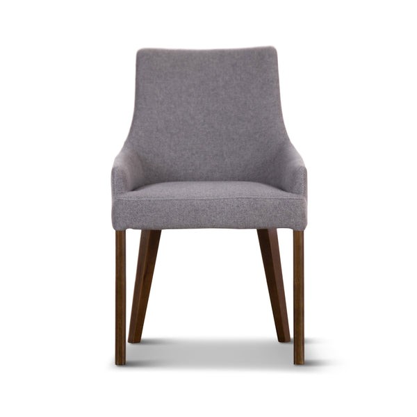 Tuberose Dining Chair Fabric Seat Solid Acacia Timber Wood Furniture - Grey - John Cootes