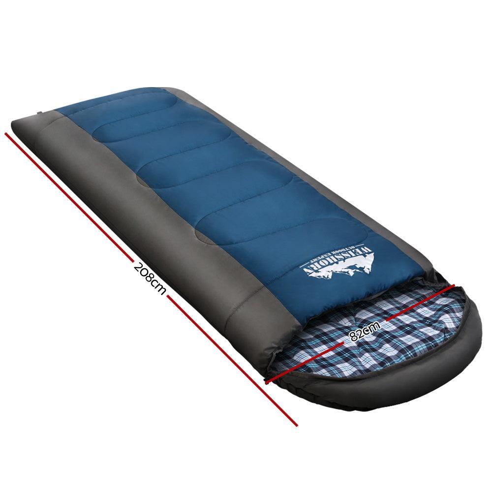 Weisshorn Sleeping Bag Camping Hiking Tent Winter Outdoor Comfort 0 Degree Navy - John Cootes