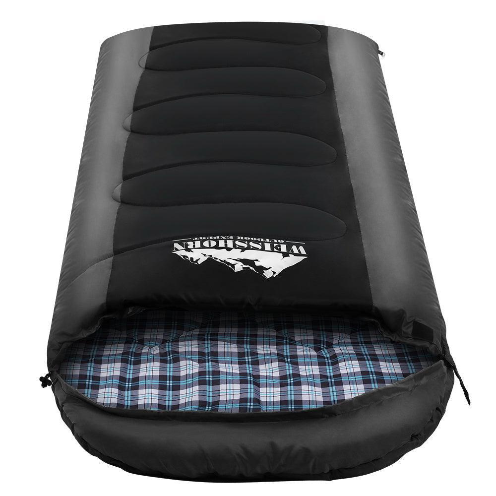 Weisshorn Sleeping Bag Camping Hiking Tent Winter Thermal Comfort 0 Degree Black - John Cootes