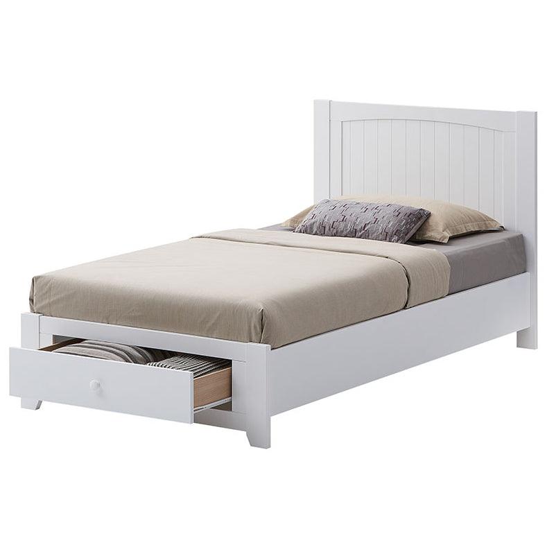 Wisteria Bed Frame King Single Size Mattress Base Storage Drawer Timber Wood-WHT - John Cootes