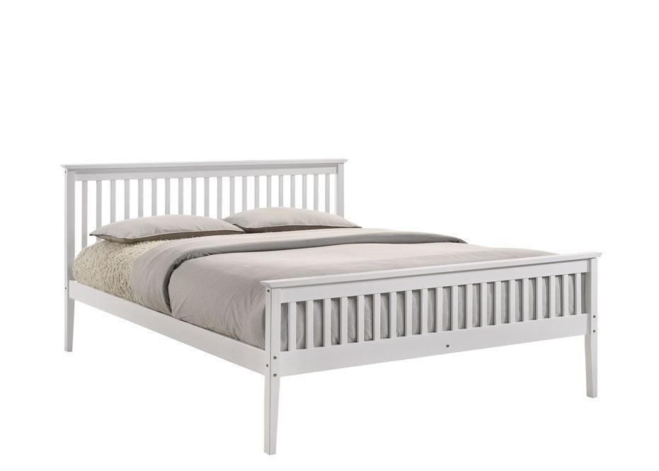 Wooden Bed Frame White - Queen - John Cootes
